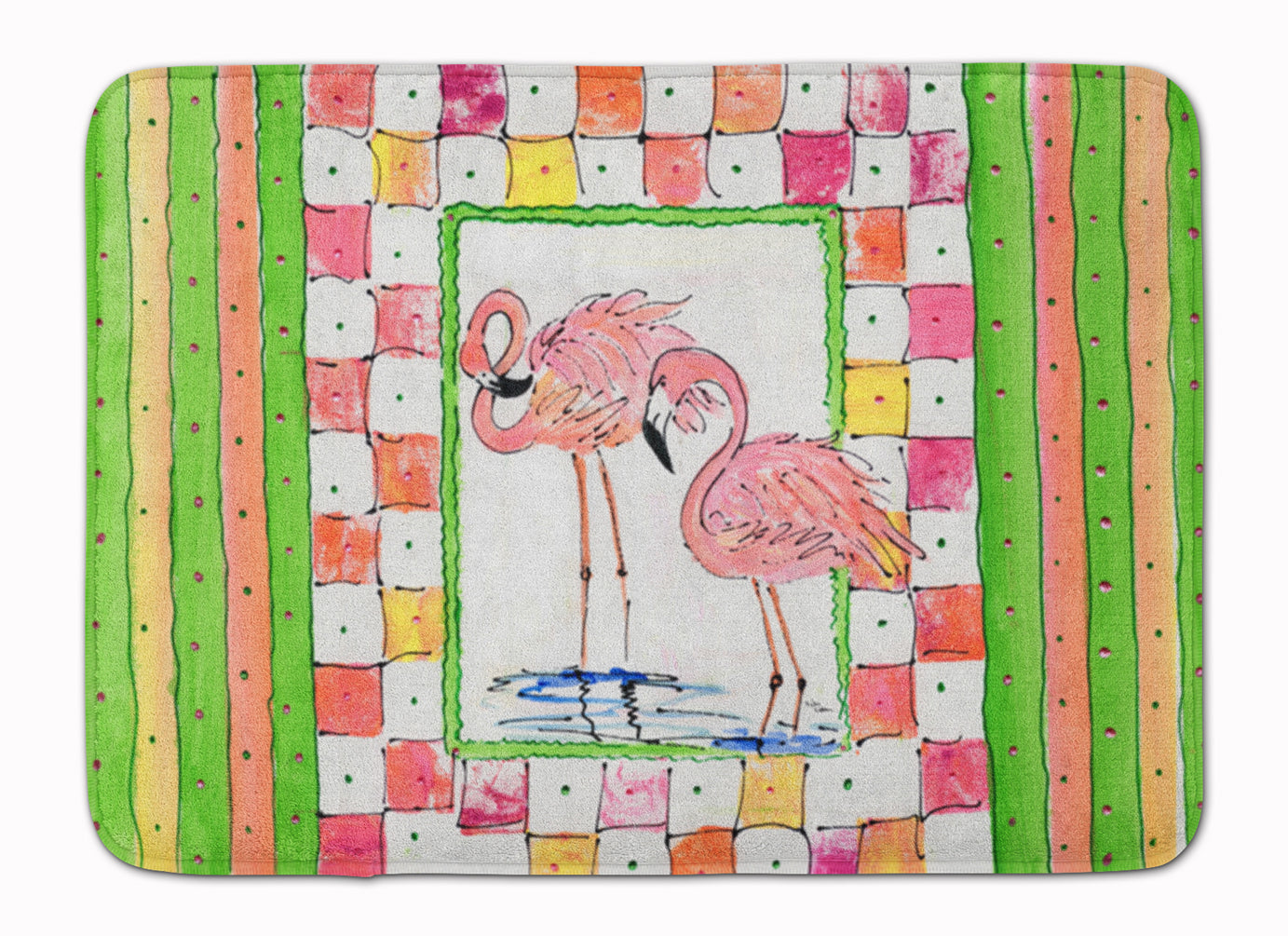 Bird - Flamingo Memory Foam Kitchen Mat Machine Washable Anti-Fatigue Cushion Comfort Bath or Kitchen Rug