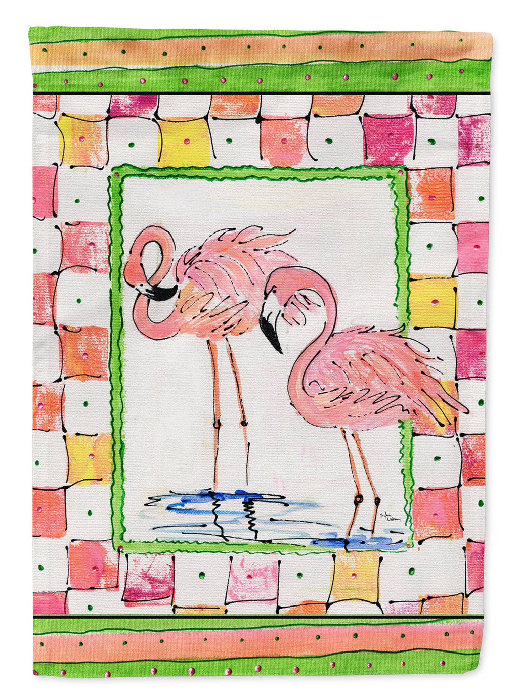 Bird - Flamingo House Flag 28x40 Porch Sleeve Pole Decorative Outside Yard Banner Artwork Wall Hanging, Polyester
