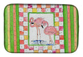Bird - Flamingo Dish Drying Mat Absorbent Dish Drying Mat Pad for Kitchen Counter Dish Drainer Mat for Countertop, 14 x 21", Multicolor