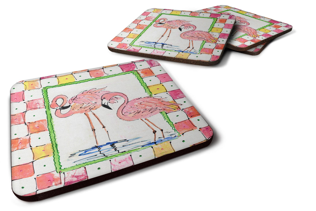Bird - Flamingo Foam Coasters Set of 4 Cup Coasters for Indoor Outdoor, Tabletop Protection, Anti Slip, Mouse pad Material