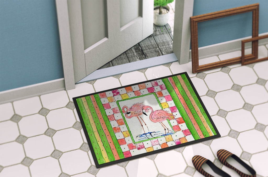 Bird - Flamingo Doormat Indoor Outdoor 24H X 36W Front Door Mat Rugs for Entryway, Non Slip Washable Low Pile,