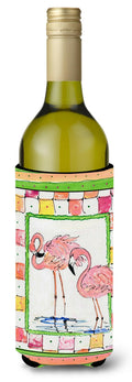 Bird - Flamingo Wine Bottle Hugger Gift Sleeve for Standard 750 ml Bottles, Insulated Reusable Also Fits Mini Shot & Pint Bottles