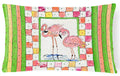 Bird - Flamingo Decorative Throw Pillow 12x16 Indoor Outdoor Accent Cushion, Fabric Cover with Insert for Sofa, Bed, Porch & Living Room