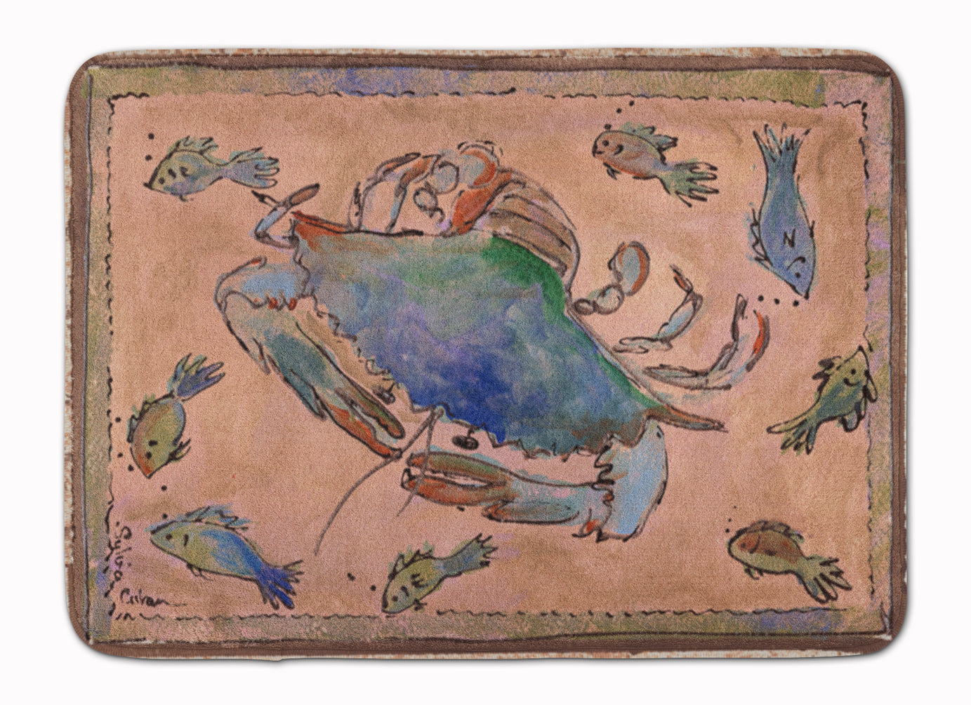 Crab Memory Foam Kitchen Mat Machine Washable Anti-Fatigue Cushion Comfort Bath or Kitchen Rug