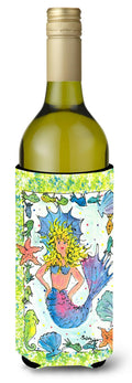 Blonde Funky Mermaid Wine Bottle Hugger Gift Sleeve for Standard 750 ml Bottles, Insulated Reusable Also Fits Mini Shot & Pint Bottles