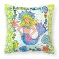 Blonde Funky Mermaid Decorative Throw Pillow 14x14 Indoor Outdoor Accent Cushion, Fabric Cover with Insert for Sofa, Bed, Porch & Living Room