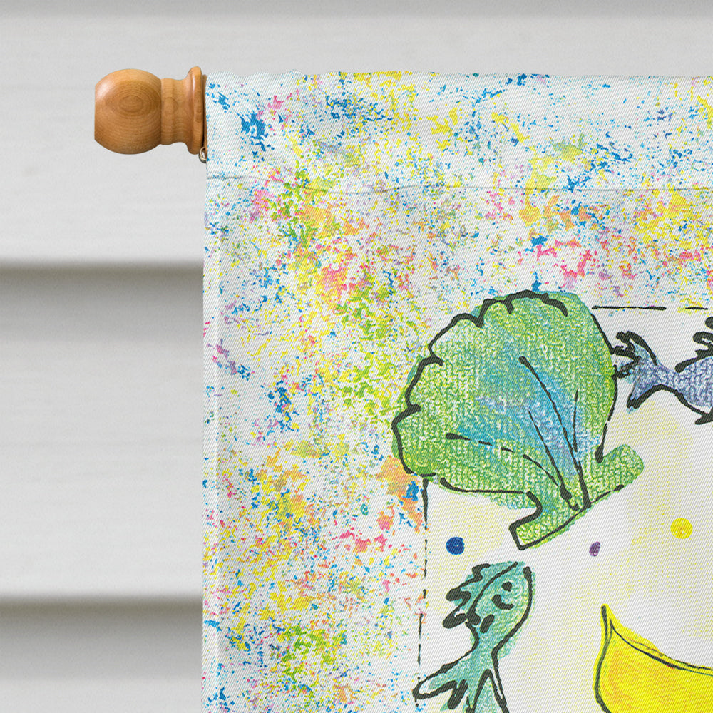 Red Headed Funky Mermaid House Flag 28x40 Porch Sleeve Pole Decorative Outside Yard Banner Artwork Wall Hanging, Polyester