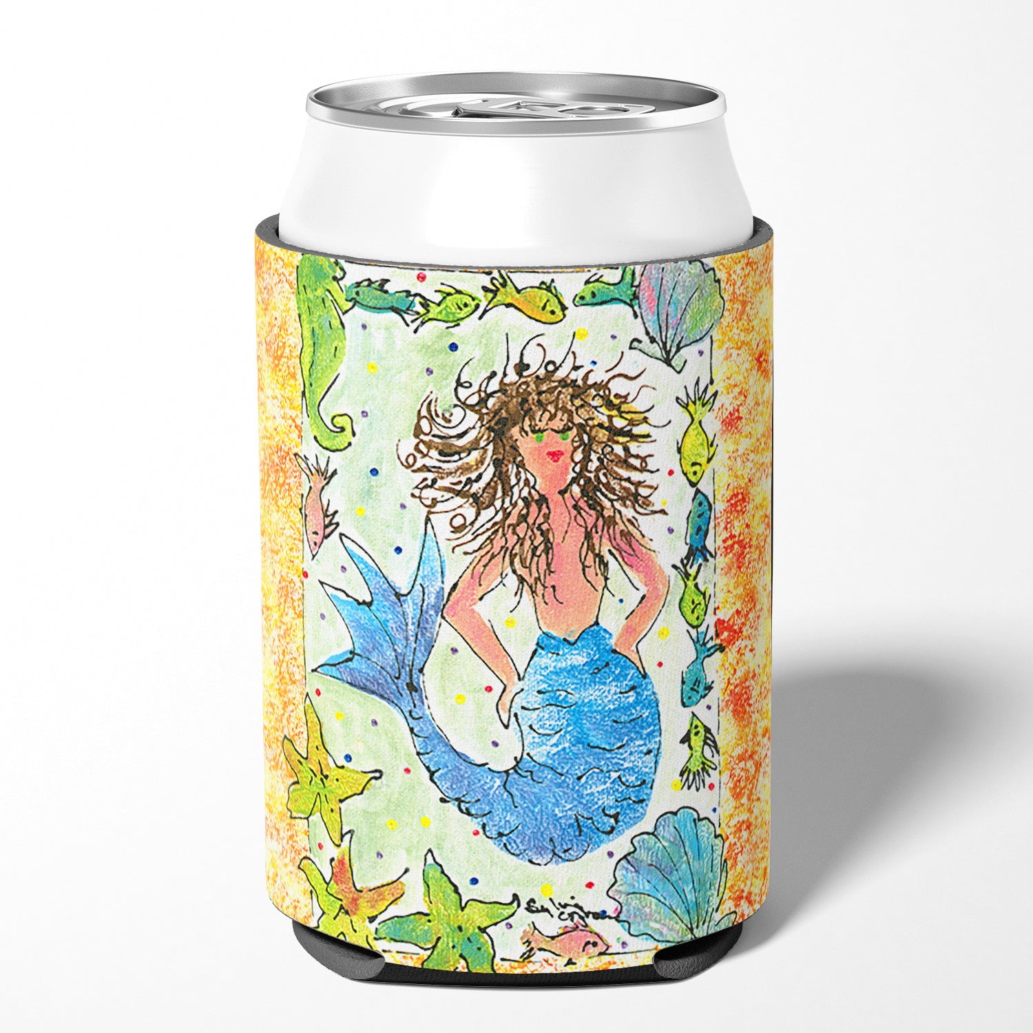 Mermaid Can or Bottle Hugger Cooler Sleeve for Standard 12 oz Cans, Insulated Foam Beer & Soda Can Hugger Reusable