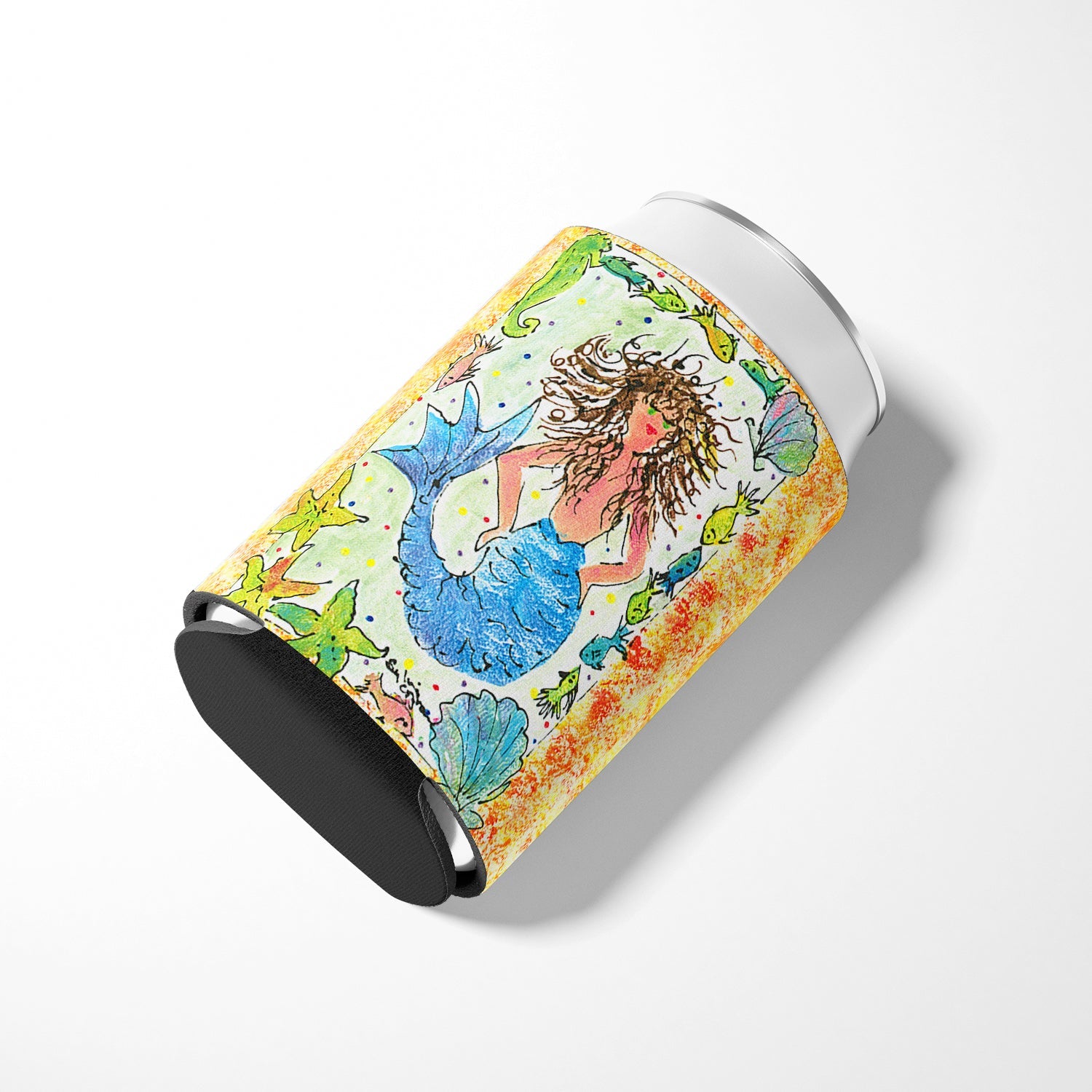 Mermaid Can or Bottle Hugger Cooler Sleeve for Standard 12 oz Cans, Insulated Foam Beer & Soda Can Hugger Reusable