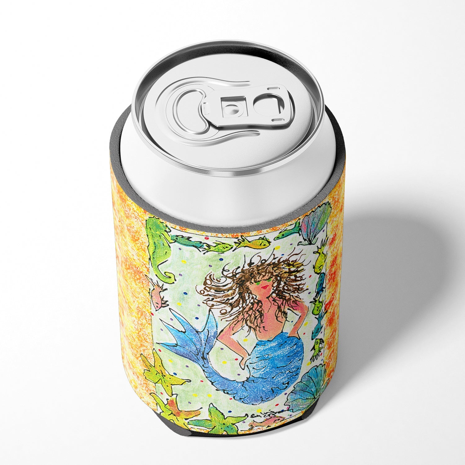 Mermaid Can or Bottle Hugger Cooler Sleeve for Standard 12 oz Cans, Insulated Foam Beer & Soda Can Hugger Reusable