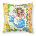 Mermaid Decorative Throw Pillow 14x14 Indoor Outdoor Accent Cushion, Fabric Cover with Insert for Sofa, Bed, Porch & Living Room