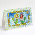Mermaids Blonde and Red Head Greeting Cards Pack of 8 Blank Cards with Envelopes Whimsical A7 Size 5x7