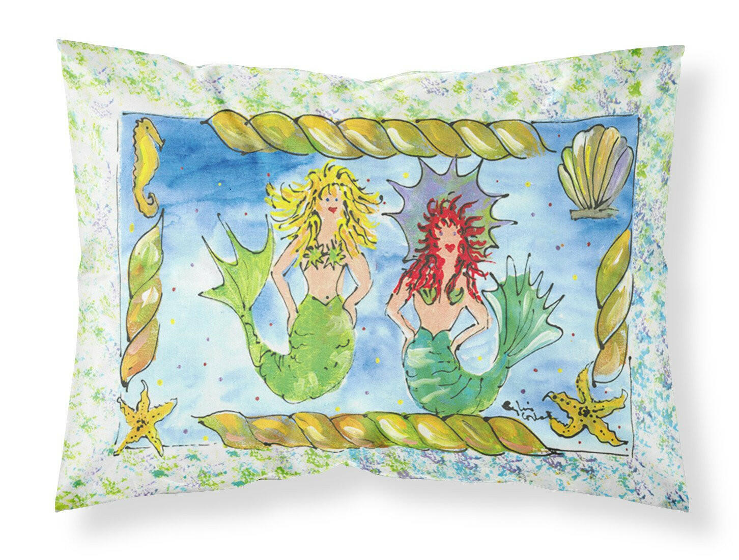 Mermaids Blonde and Red Head Standard Pillowcase Lightweight Super Soft Easy Care Decorative Artwork Pillowcase, Standard