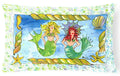 Mermaids Blonde and Red Head Decorative Throw Pillow 12x16 Indoor Outdoor Accent Cushion, Fabric Cover with Insert for Sofa, Bed, Porch & Living Room