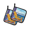 Yellow Adirondack Chair Pot Holder Set of 2 Heat Resistant Quilted Hot Pads 7.5 x 7.5 Inch, Insulated Kitchen Trivets for Cooking & Baking