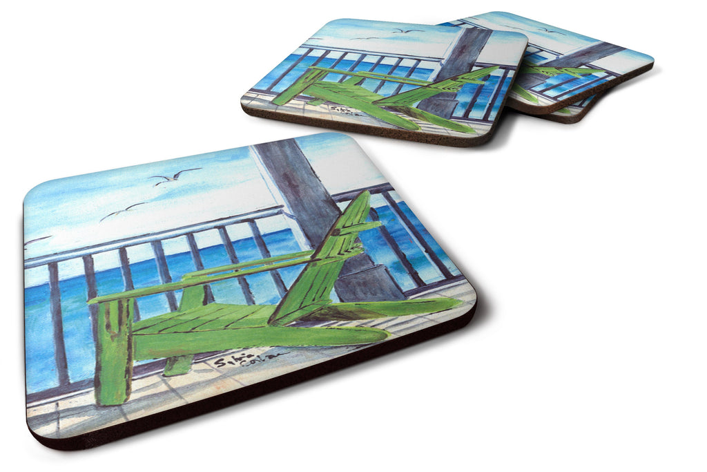 Adirondack Chairs Foam Coasters Set of 4 Cup Coasters for Indoor Outdoor, Tabletop Protection, Anti Slip, Mouse pad Material