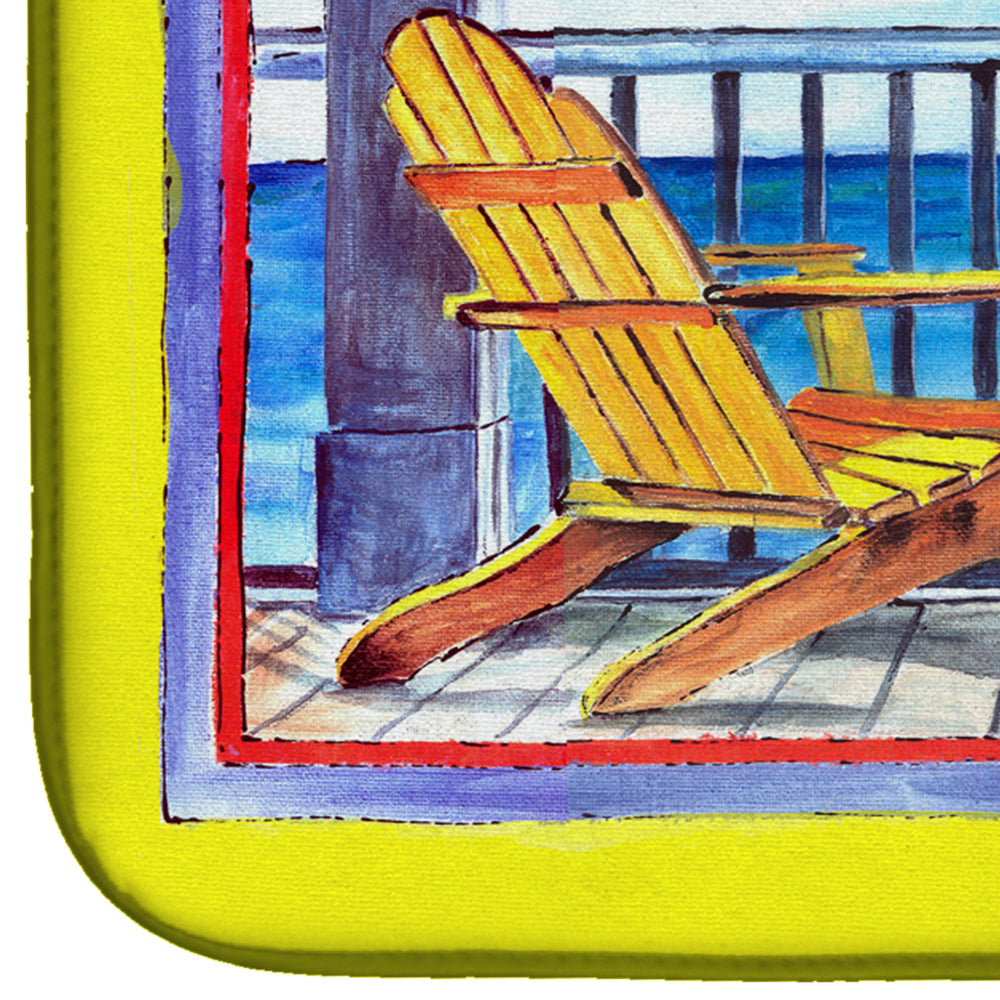 Adirondack Chairs Yellow Dish Drying Mat Absorbent Dish Drying Mat Pad for Kitchen Counter Dish Drainer Mat for Countertop, 14 x 21", Multicolor