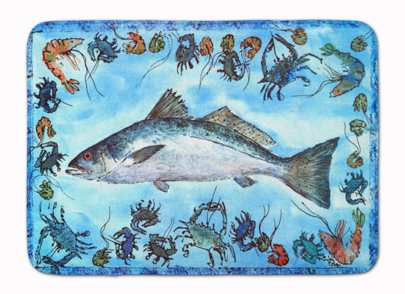 Fish Speckled Trout Memory Foam Kitchen Mat Machine Washable Anti-Fatigue Cushion Comfort Bath or Kitchen Rug