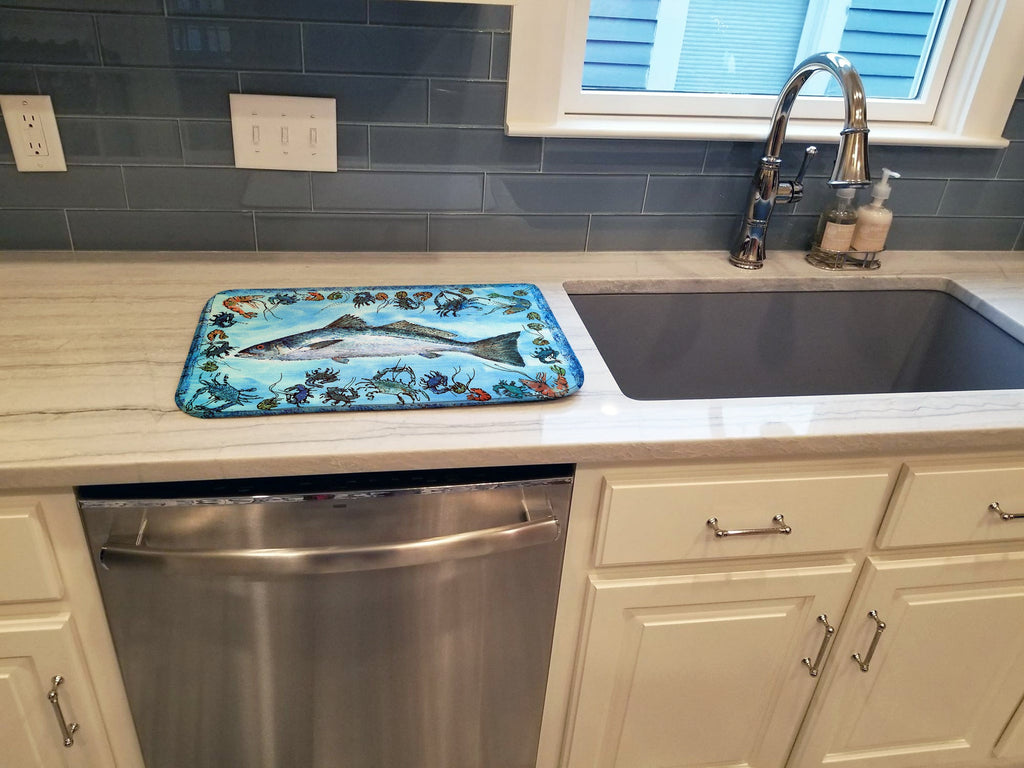 Fish Speckled Trout Dish Drying Mat Absorbent Dish Drying Mat Pad for Kitchen Counter Dish Drainer Mat for Countertop, 14 x 21", Multicolor
