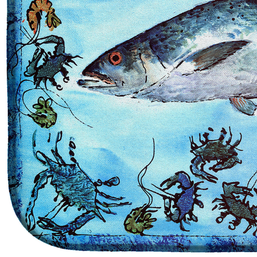 Fish Speckled Trout Dish Drying Mat Absorbent Dish Drying Mat Pad for Kitchen Counter Dish Drainer Mat for Countertop, 14 x 21", Multicolor