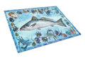 Fish Speckled Trout Cutting Board Tempered Glass Kitchen Cutting Surface, Heat Resistant Chopping, Non-Slip Feet, Food Prep & Serving
