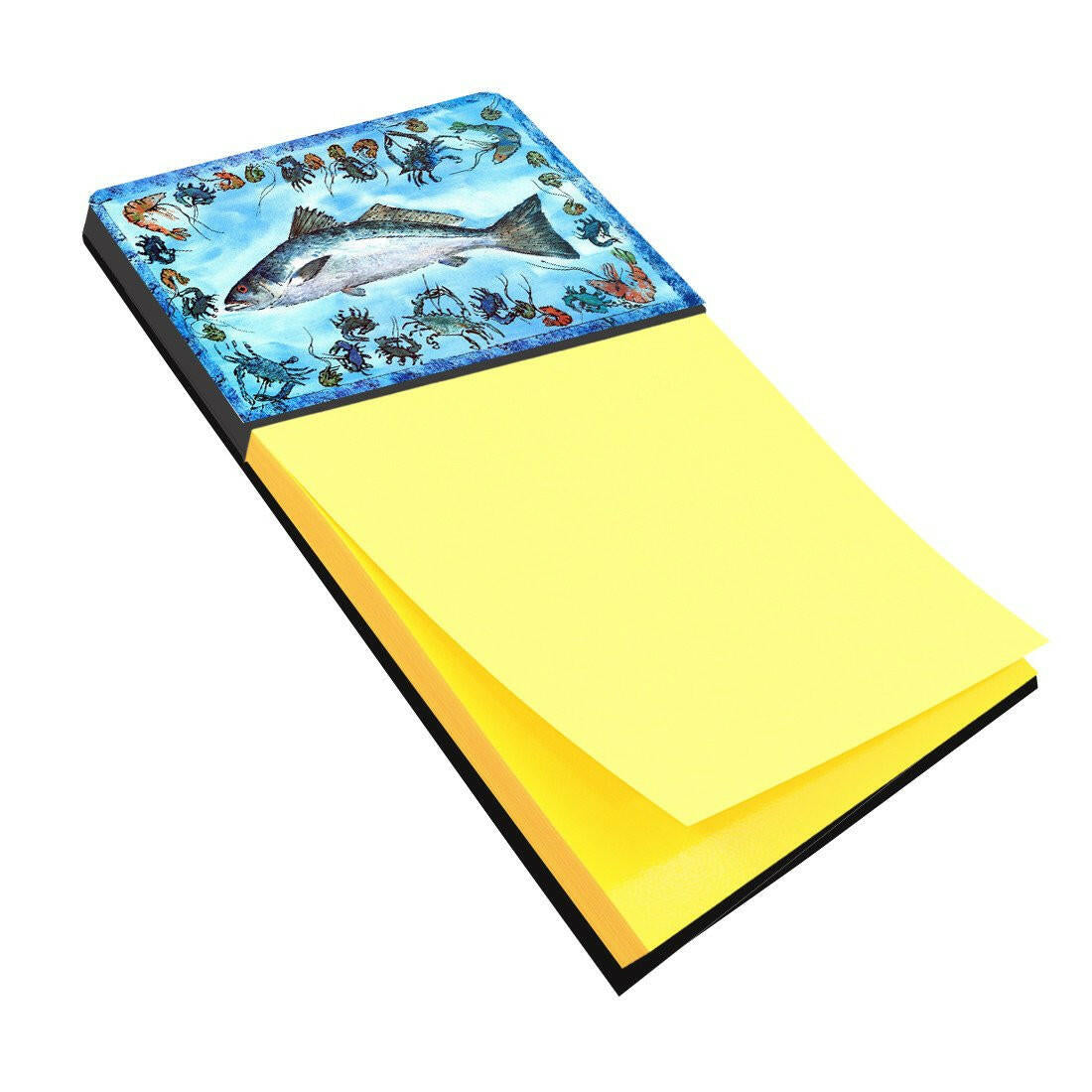 Fish Speckled Trout Watercolor Sticky Note Holder Refillable Dispenser Desk Accessory 3x3 Pad Gift