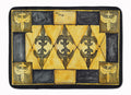 Black and Gold Fleur de Lis Memory Foam Kitchen Mat Machine Washable Anti-Fatigue Cushion Comfort Bath or Kitchen Rug