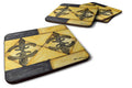 Black and Gold Fleur de Lis Foam Coasters Set of 4 Cup Coasters for Indoor Outdoor, Tabletop Protection, Anti Slip, Mouse pad Material