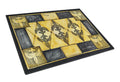 Black and Gold Fleur de Lis Cutting Board Tempered Glass Kitchen Cutting Surface, Heat Resistant Chopping, Non-Slip Feet, Food Prep & Serving