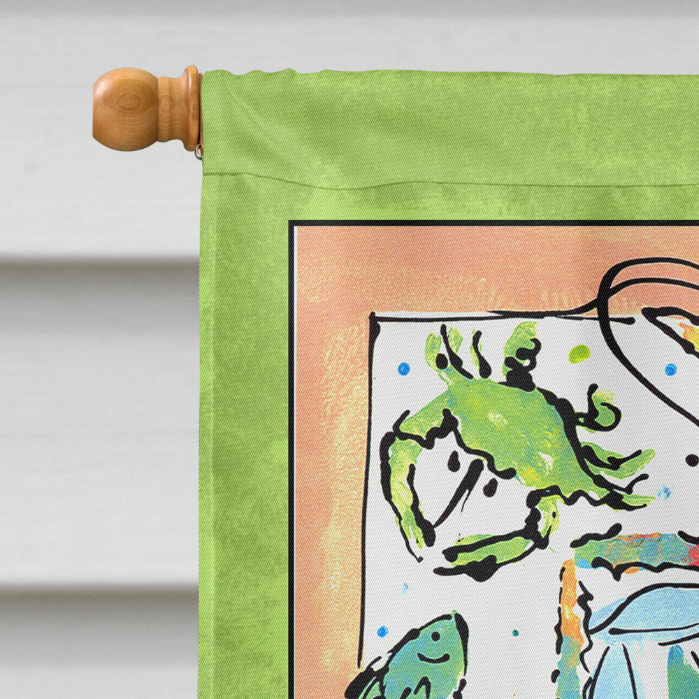 Crab sailboats and more House Flag 28x40 Porch Sleeve Pole Decorative Outside Yard Banner Artwork Wall Hanging, Polyester
