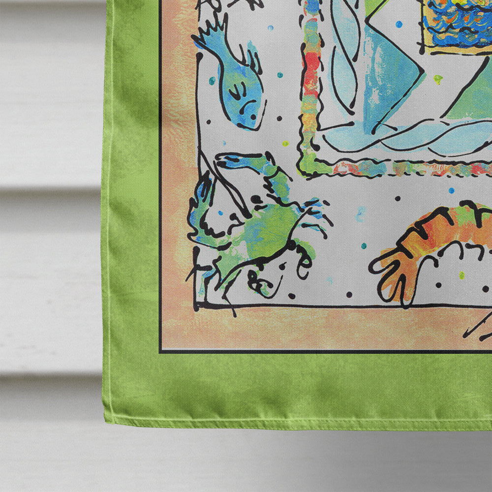 Crab sailboats and more House Flag 28x40 Porch Sleeve Pole Decorative Outside Yard Banner Artwork Wall Hanging, Polyester
