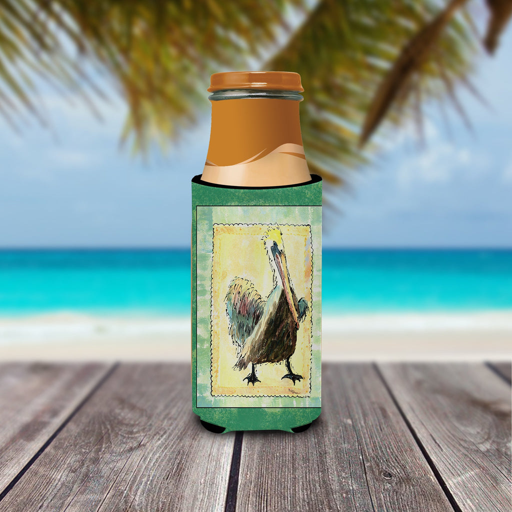 Bird - Pelican Slim Can Hugger , Insulated Foam Hugger for 12 oz Slim Cans, Beer Bottles & Water Bottles, Printed in USA