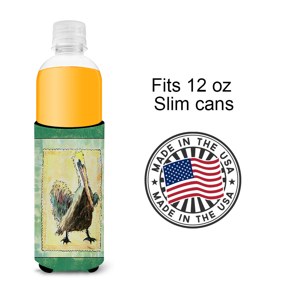 Bird - Pelican Slim Can Hugger , Insulated Foam Hugger for 12 oz Slim Cans, Beer Bottles & Water Bottles, Printed in USA
