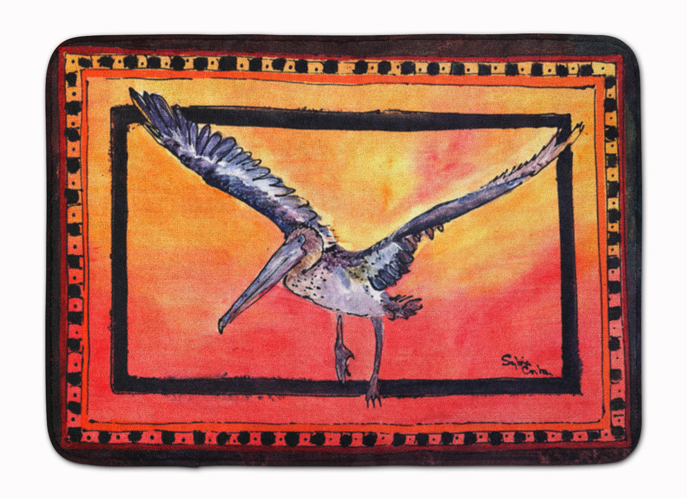 Bird - Pelican Memory Foam Kitchen Mat Machine Washable Anti-Fatigue Cushion Comfort Bath or Kitchen Rug