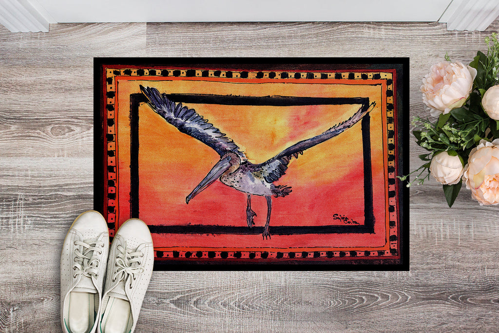 Bird - Pelican Doormat Indoor Outdoor 24H X 36W Front Door Mat Rugs for Entryway, Non Slip Washable Low Pile,