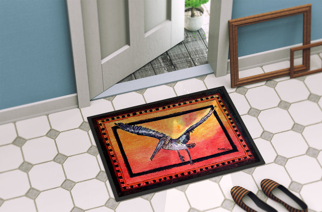 Bird - Pelican Doormat Indoor Outdoor 24H X 36W Front Door Mat Rugs for Entryway, Non Slip Washable Low Pile,