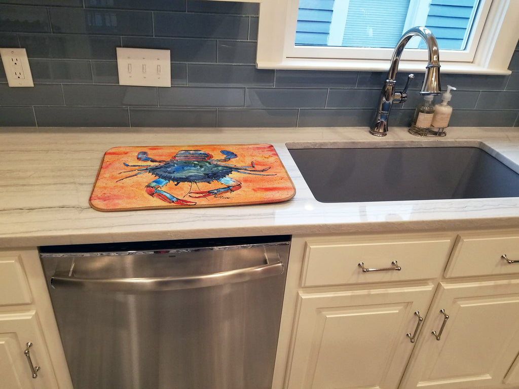 Crab Dish Drying Mat Absorbent Dish Drying Mat Pad for Kitchen Counter Dish Drainer Mat for Countertop, 14 x 21", Multicolor