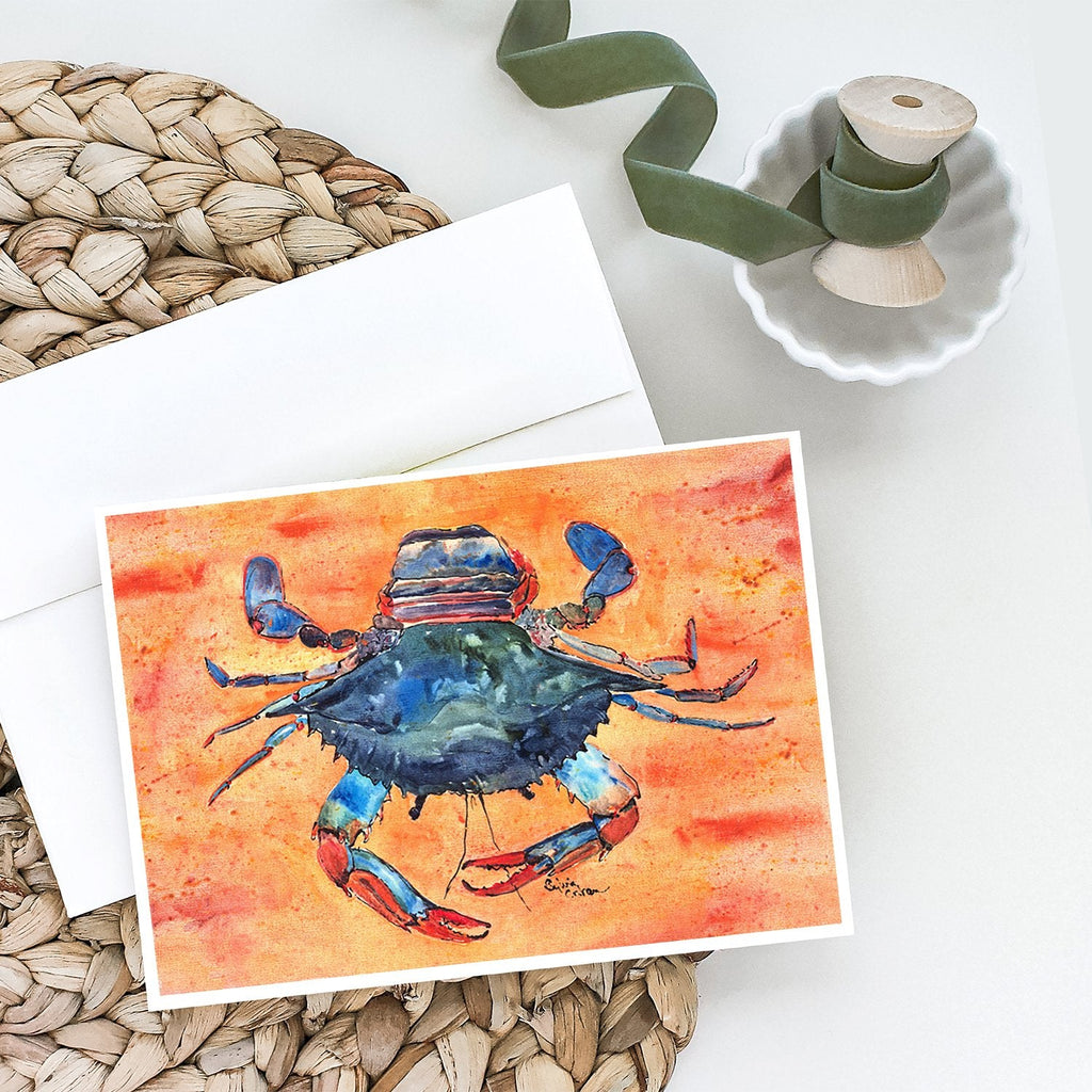 Crab Greeting Cards Pack of 8 Blank Cards with Envelopes Whimsical A7 Size 5x7