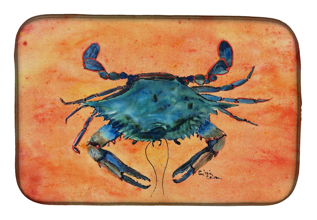 Crab Dish Drying Mat Absorbent Dish Drying Mat Pad for Kitchen Counter Dish Drainer Mat for Countertop, 14 x 21", Multicolor