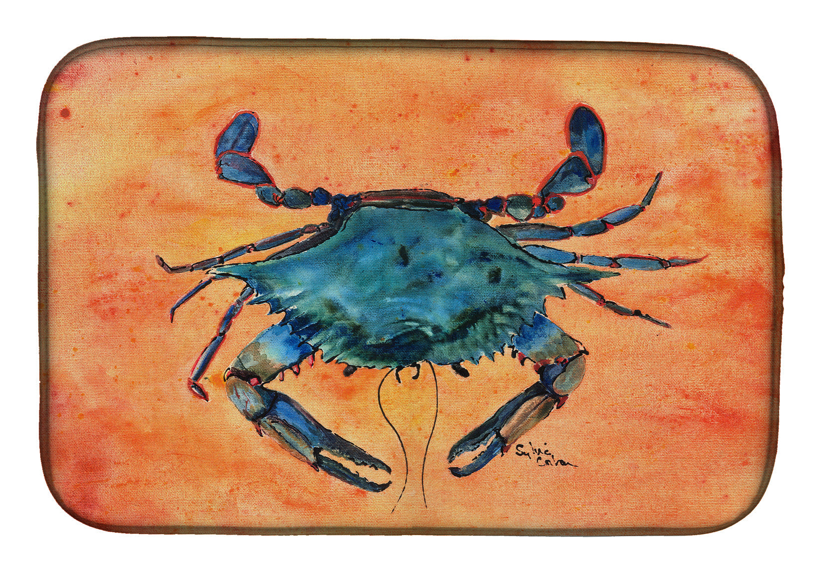 Crab Dish Drying Mat Absorbent Dish Drying Mat Pad for Kitchen Counter Dish Drainer Mat for Countertop, 14 x 21", Multicolor