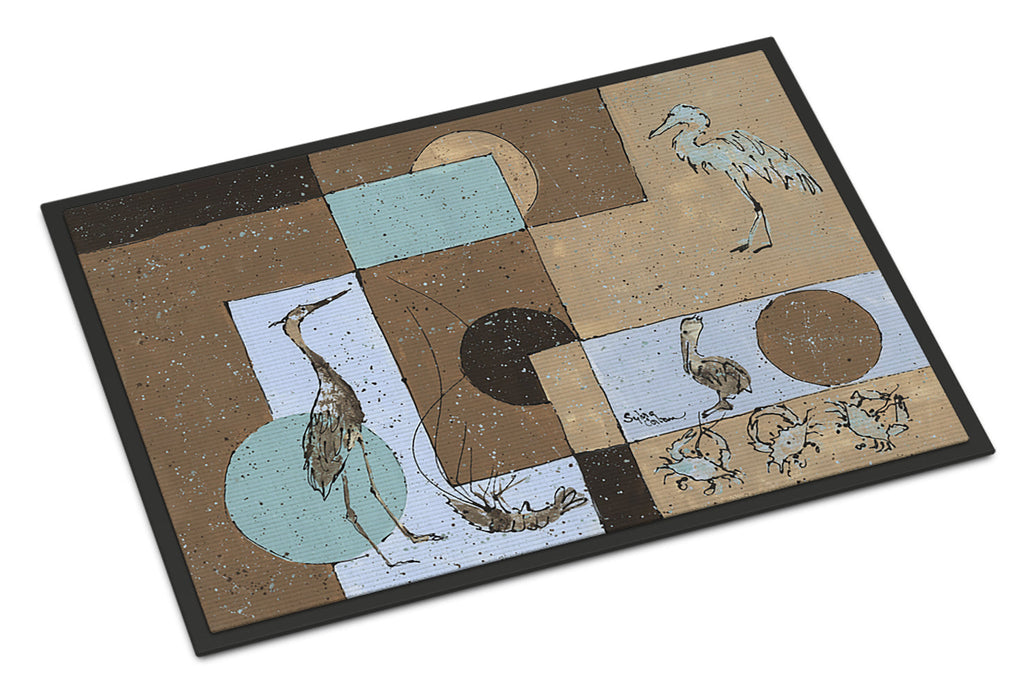 Blue Heron Doormat Indoor Outdoor 24H X 36W Front Door Mat Rugs for Entryway, Non Slip Washable Low Pile,