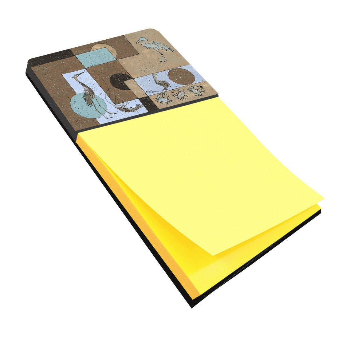 Blue Heron Watercolor Sticky Note Holder Refillable Dispenser Desk Accessory 3x3 Pad Gift