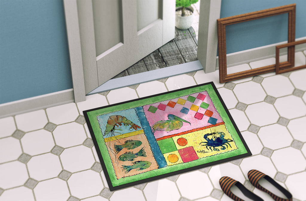 Blue Heron Doormat Indoor Outdoor 24H X 36W Front Door Mat Rugs for Entryway, Non Slip Washable Low Pile,