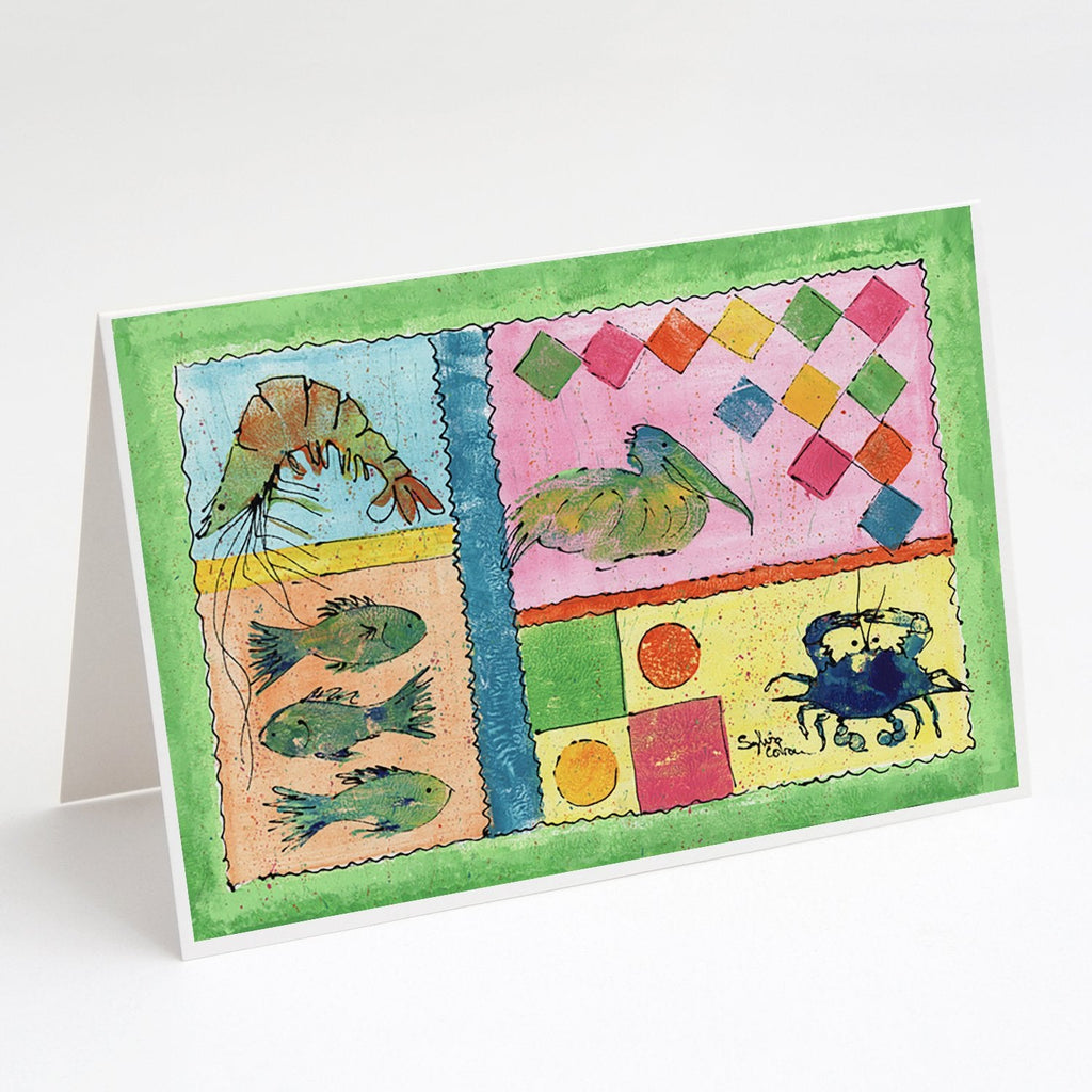 Blue Heron Greeting Cards Pack of 8 Blank Cards with Envelopes Whimsical A7 Size 5x7