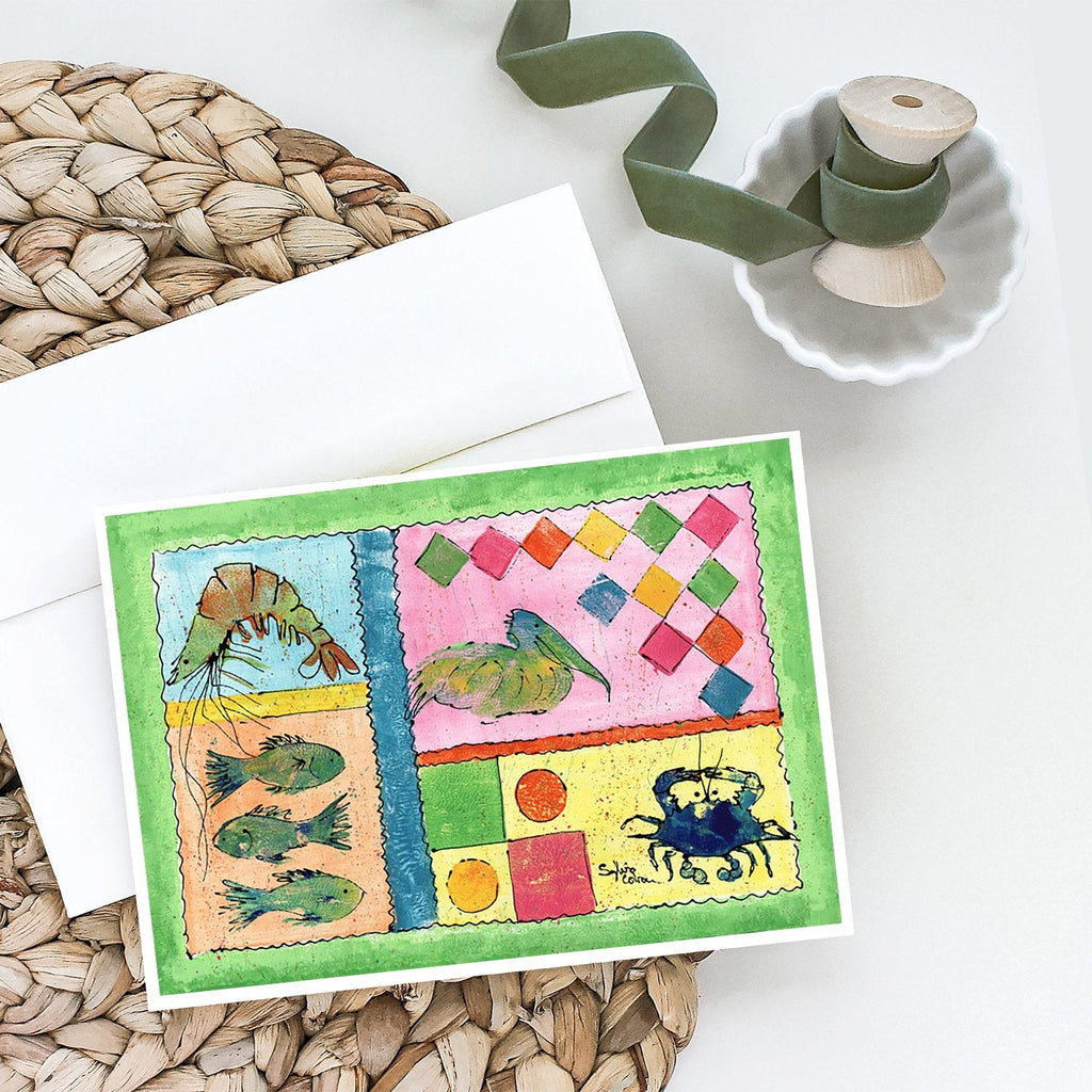 Blue Heron Greeting Cards Pack of 8 Blank Cards with Envelopes Whimsical A7 Size 5x7