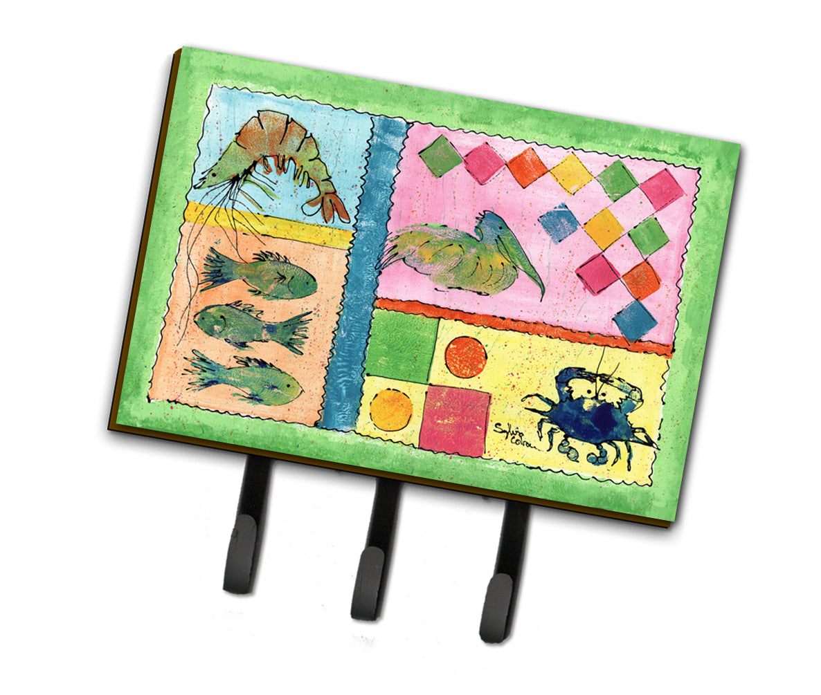 Blue Heron Leash or Key Holder Wall Hooks, Coat Rack Wall Mount, for Hanging Keys, Towels, Aprons, Leashes