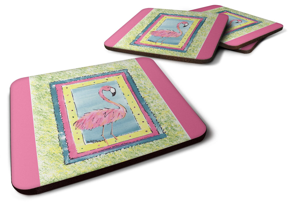 Bird - Flamingo Foam Coasters Set of 4 Cup Coasters for Indoor Outdoor, Tabletop Protection, Anti Slip, Mouse pad Material