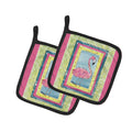 Bird - Flamingo Pot Holder Set of 2 Heat Resistant Quilted Hot Pads 7.5 x 7.5 Inch, Insulated Kitchen Trivets for Cooking & Baking