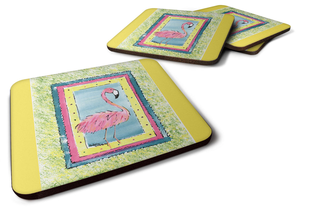 Bird - Flamingo Foam Coasters Set of 4 Cup Coasters for Indoor Outdoor, Tabletop Protection, Anti Slip, Mouse pad Material