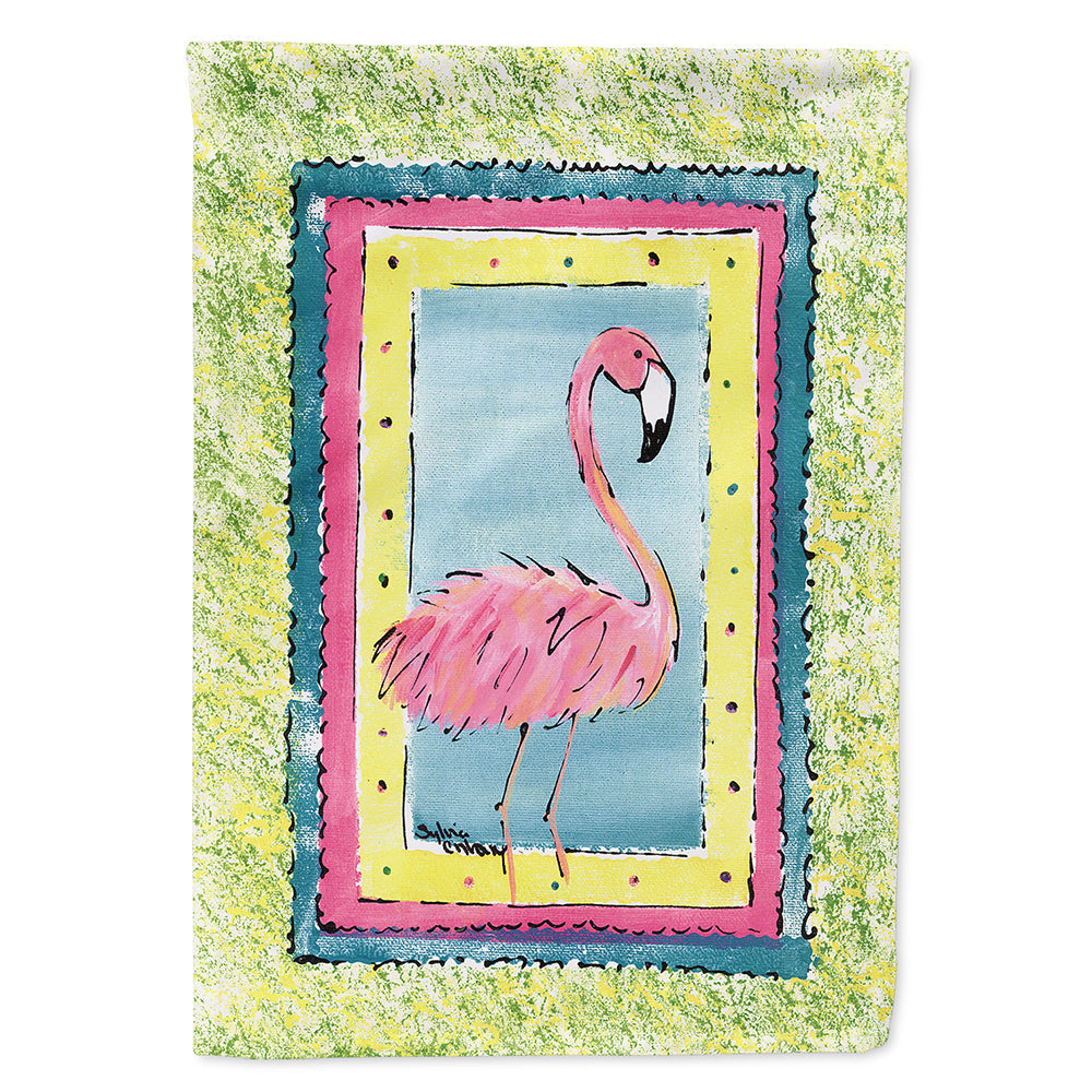 Flamingo House Flag 28x40 Porch Sleeve Pole Decorative Outside Yard Banner Artwork Wall Hanging, Polyester